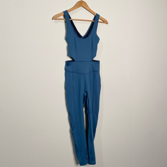 Free People FP Movement Back It Up Onesie in High Tide Blue - Picture 7 of 10